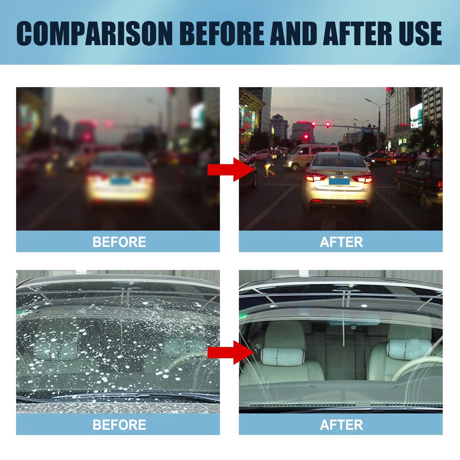 Blue car glass oil film remover bar and soft sponge applicator for decontaminating windshields