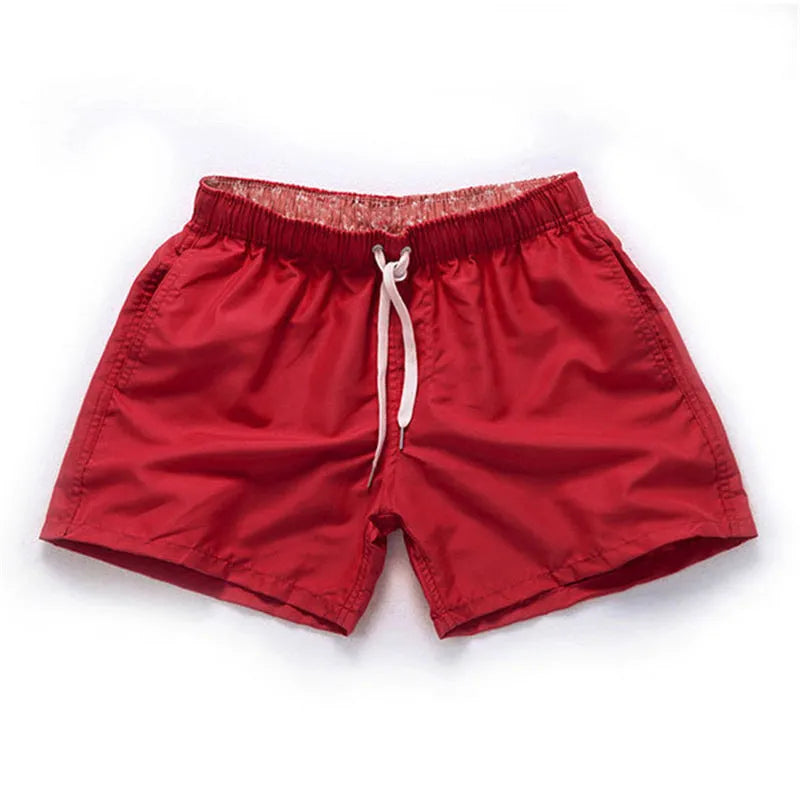 Men's quick-dry polyester beach shorts in straight leg cut available in multiple colours and sizes up to 4XL