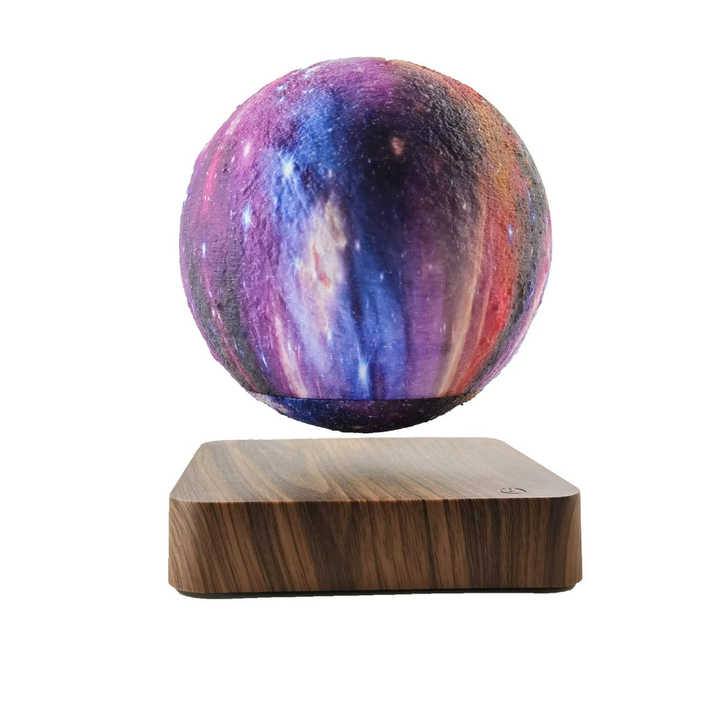 Magnetic levitation galaxy decorative light with floating walnut-coloured moon lamp
