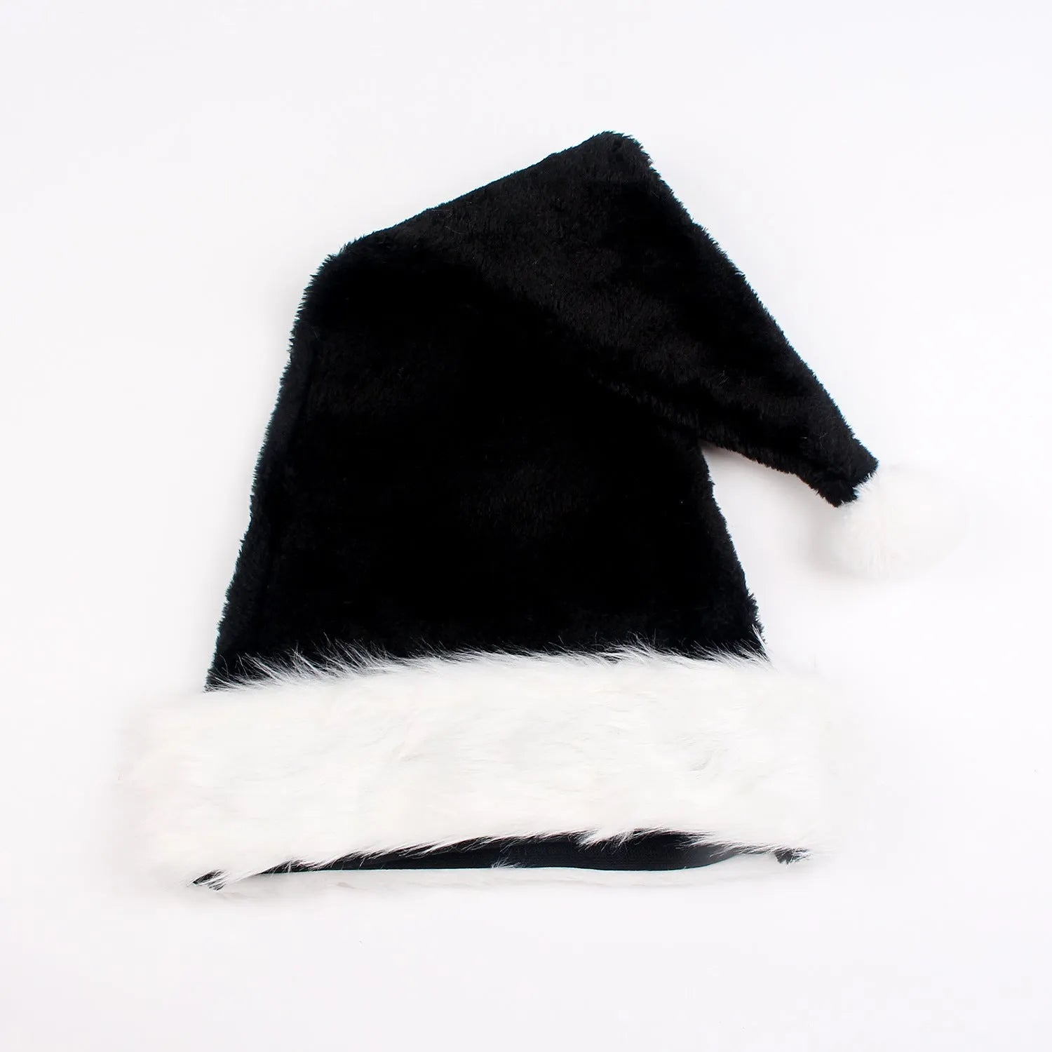 Large adult plush Christmas hat in European style with red and black or white and black colour options