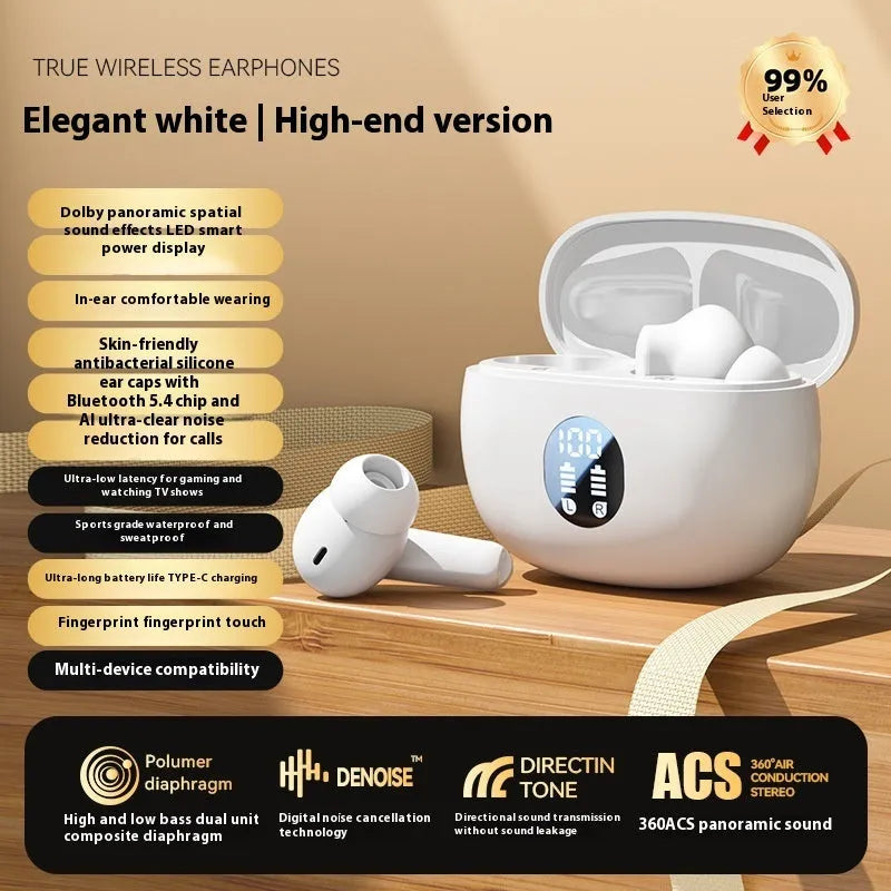 Game low latency wireless sports headset with digital display and noise reduction, available in black colour