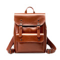 Genuine leather women's computer backpack in black, brown, or coffee brown colours.