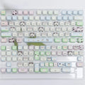 Complete set of 104 PBT key caps with colourful cute puppy sublimation design for mechanical keyboards