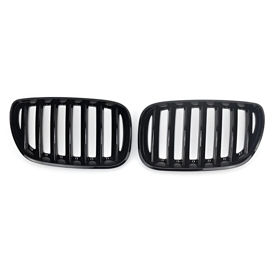 Bright black ABS plastic BMW X5E 53 middle grid grille with medium mesh pattern