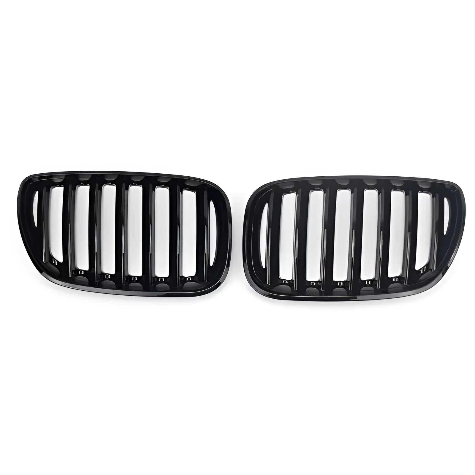 Bright black ABS plastic BMW X5E 53 middle grid grille with medium mesh pattern