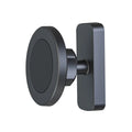 Magnetic suction mobile phone holder with silicone rubber bracket for car and gym use on iron surfaces.