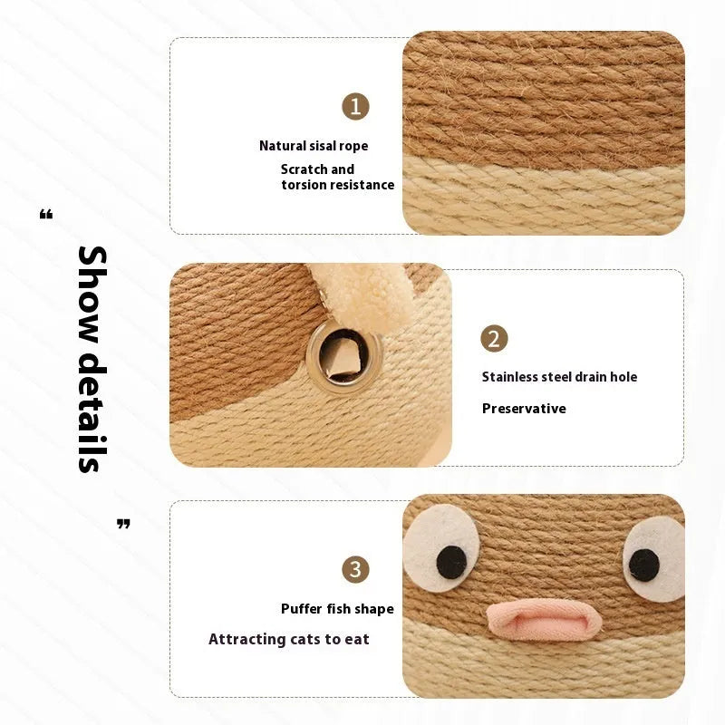 15cm cubed sisal pet puzzle toy with puffer leakage food feeder design for dogs and cats