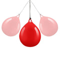 Red PVC water-filled boxing reaction ball with hook rope, 22 cm diameter for Sanda training
