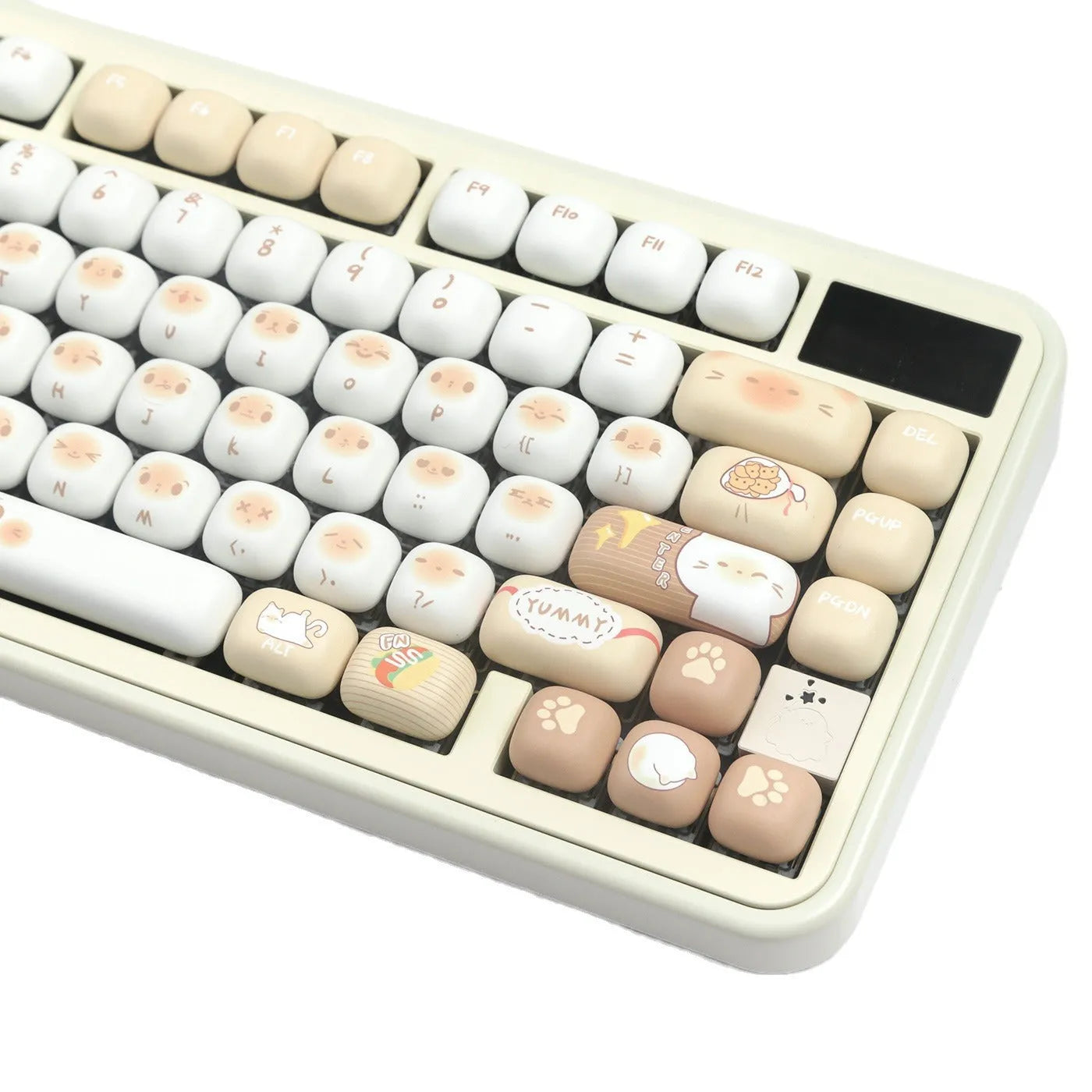 Steamed Bread mechanical keyboard PBT key cap set in multi-colour march past design with 1.5m cable.