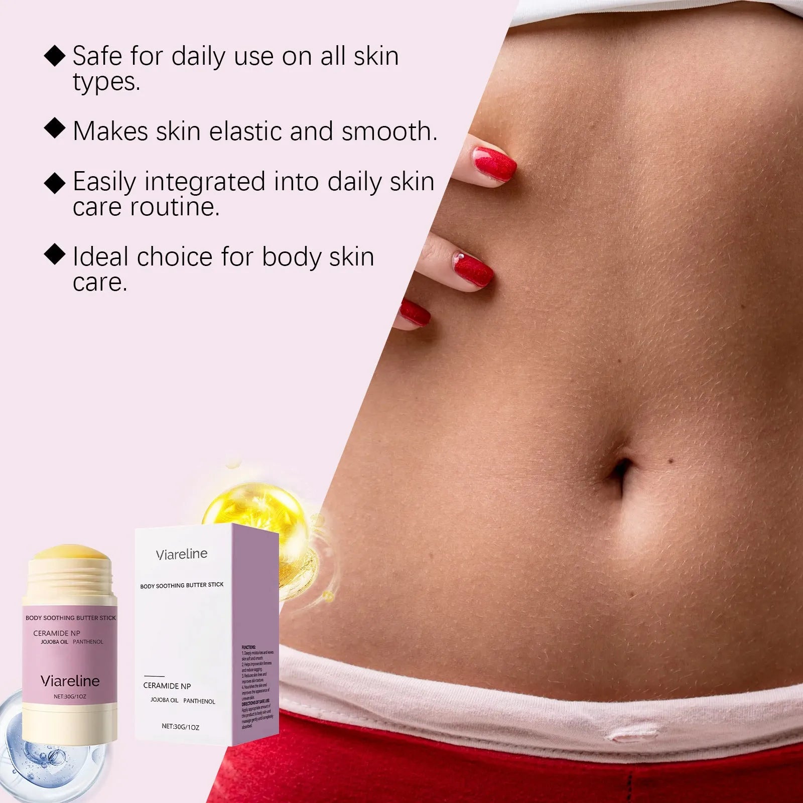 Anti-wrinkle firming body soothing stick 30g capacity with ceramide NP formula