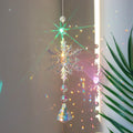 K9 crystal Christmas sun catcher pendant with colourful snowflake patterns for window or tree decoration