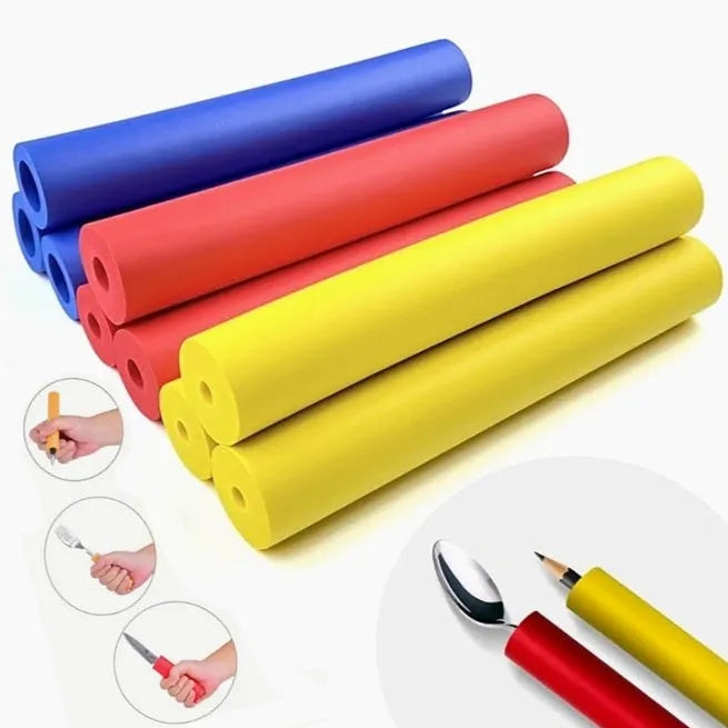 Rubber grip hose auxiliary tool for tableware and pens, showing inner diameters of 10mm and 18mm.