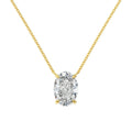S925 sterling silver oval ice flower geometric pendant necklace in gold or platinum finish.