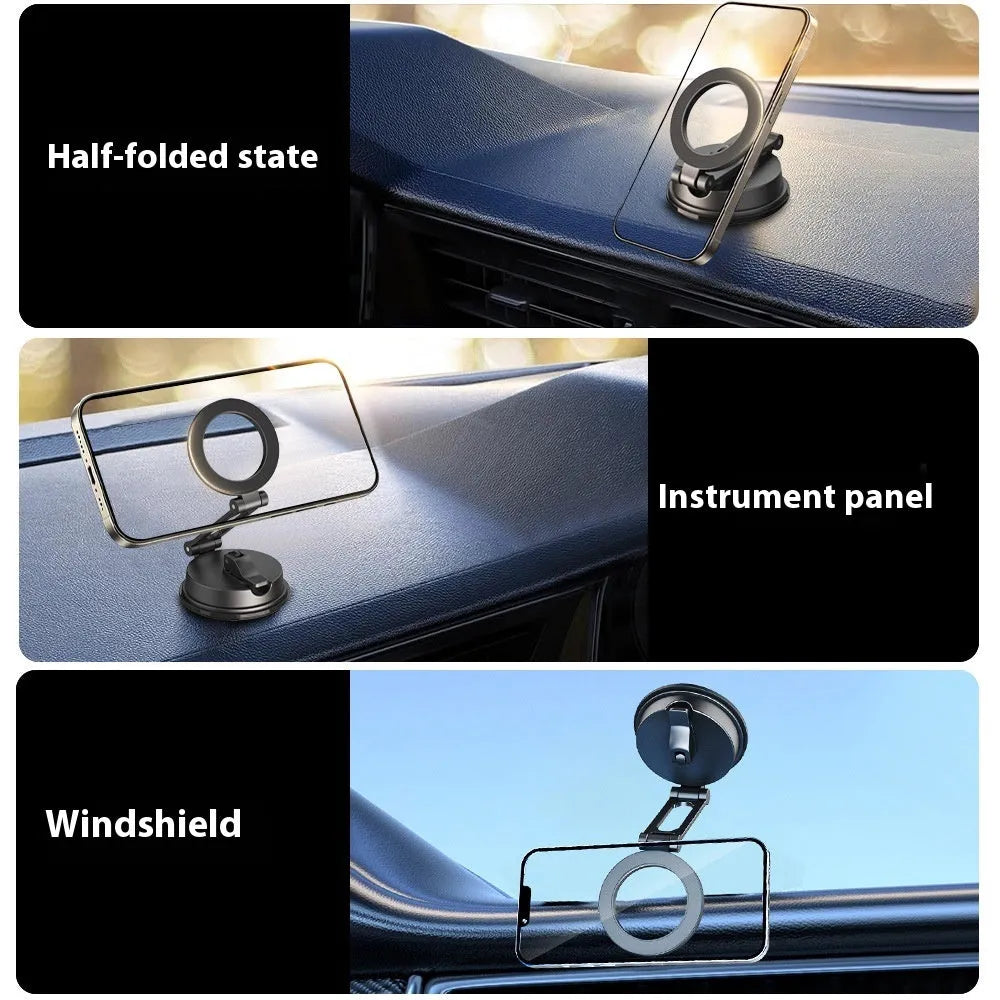 Black H154 magnetic phone holder with suction cup for car dashboard or windscreen mounting