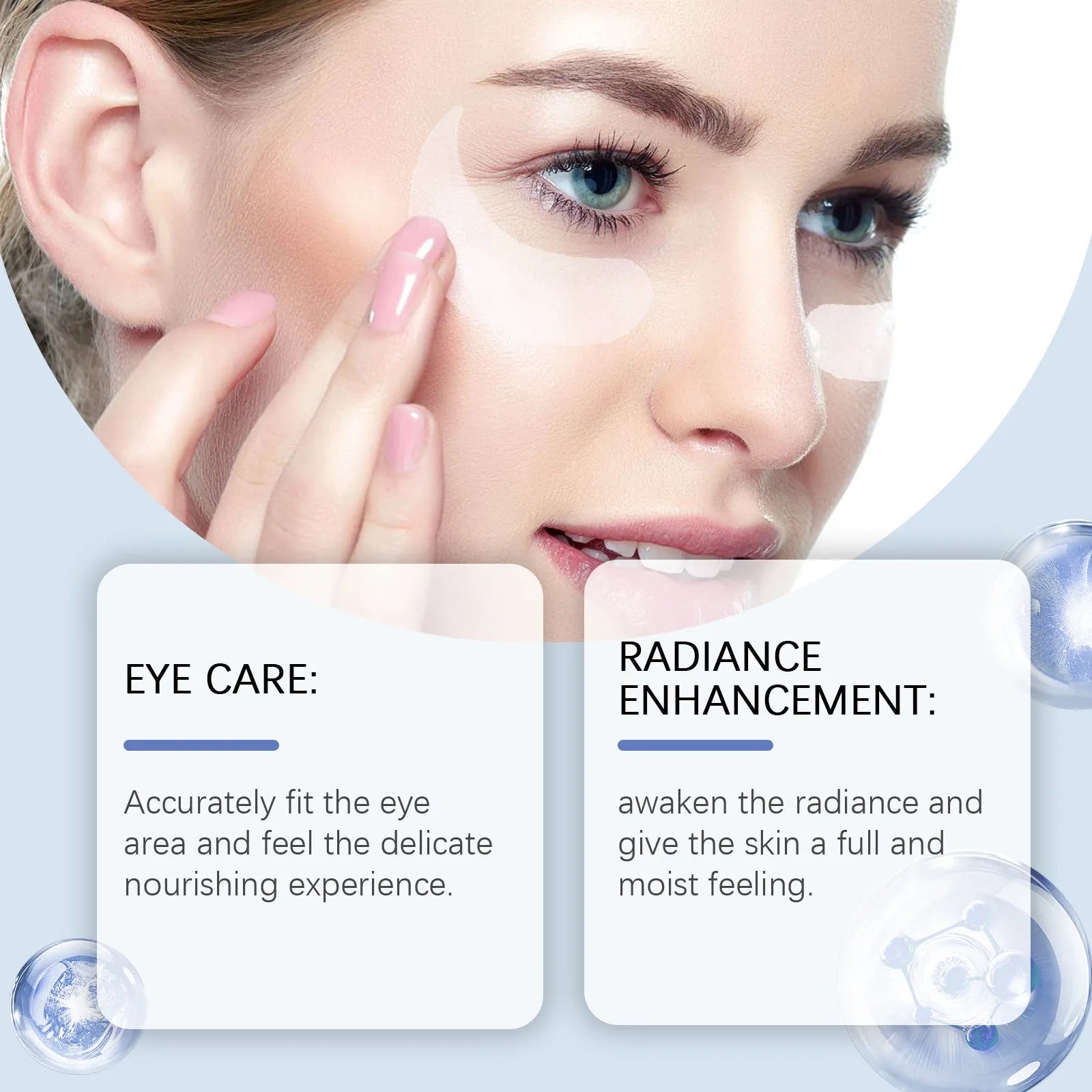 Single pair of elastic microneedle eye care patches for wrinkle fading treatment.