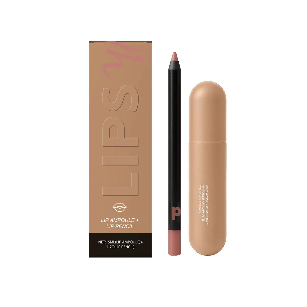Moisturising lip gloss and lip liner duo set 15ml 1.2g in six colour options including Caramel Cotton and Violet.