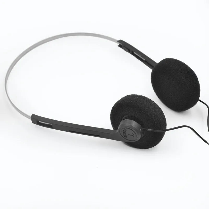 Solid colour wired airline headphones with 3.5mm plug and ABS build in multiple colours