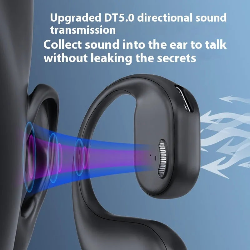 Wireless single-ear headset with ear hook in black, 39x42x24mm, PC ABS build
