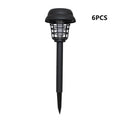 Solar mosquito killer lamp with white LED light and purple UV attraction for outdoor insect control