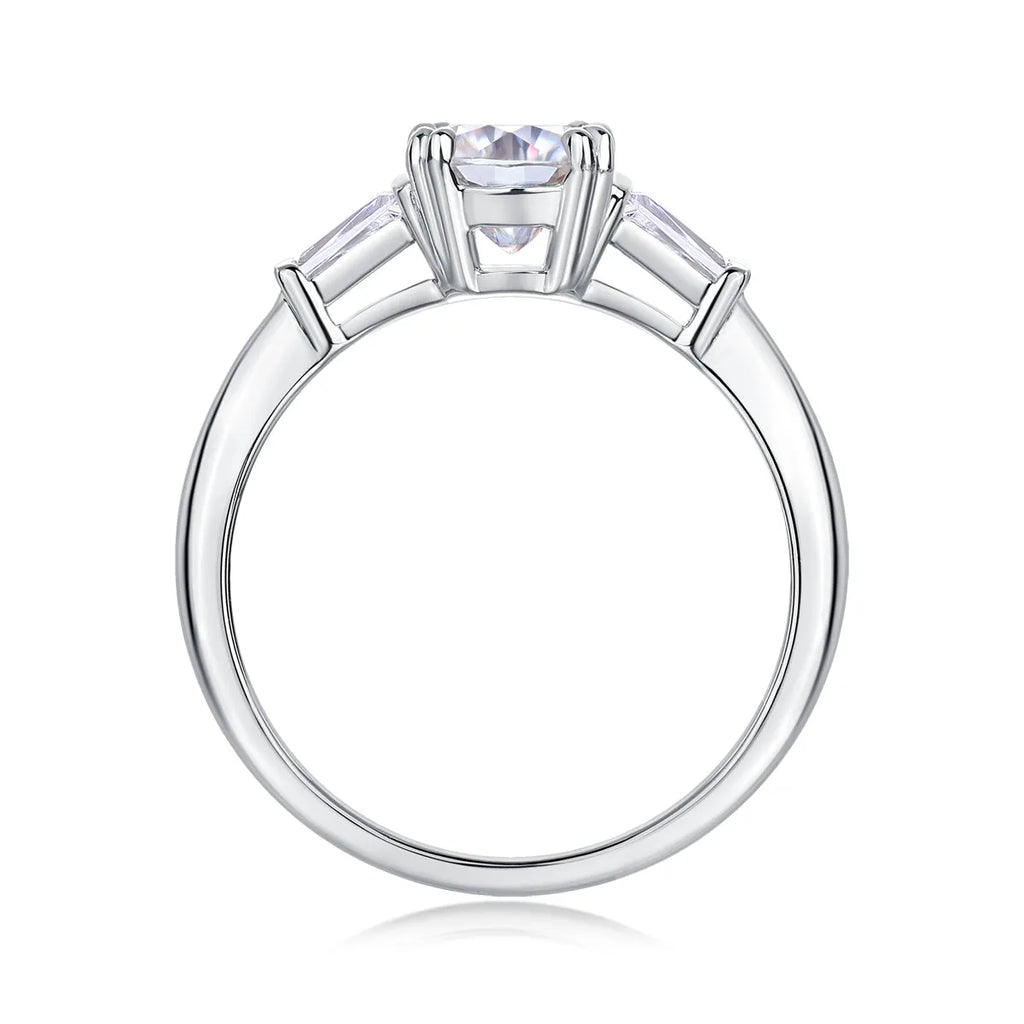 DESTINY moissanite wedding ring set with 6x6mm pillow cut, S925 silver, platinum plating, sizes 5-9, GRA certificate
