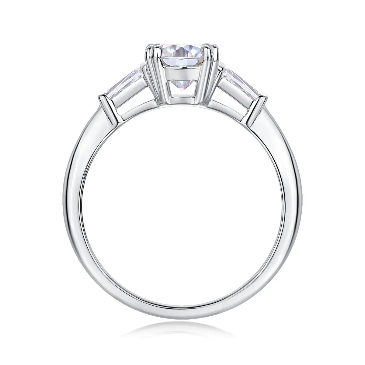 DESTINY moissanite wedding ring set with 6x6mm pillow cut, S925 silver, platinum plating, sizes 5-9, GRA certificate