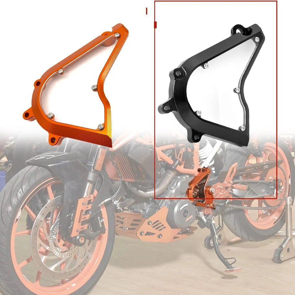 KTM Duke 250 390 chain front gear cover replacement part in black or orange