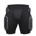Black adult cycling protective pants with hip pads for mountain biking safety.