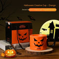 Halloween pumpkin ceramic mug 15cm with handle and spoon in orange or white colours