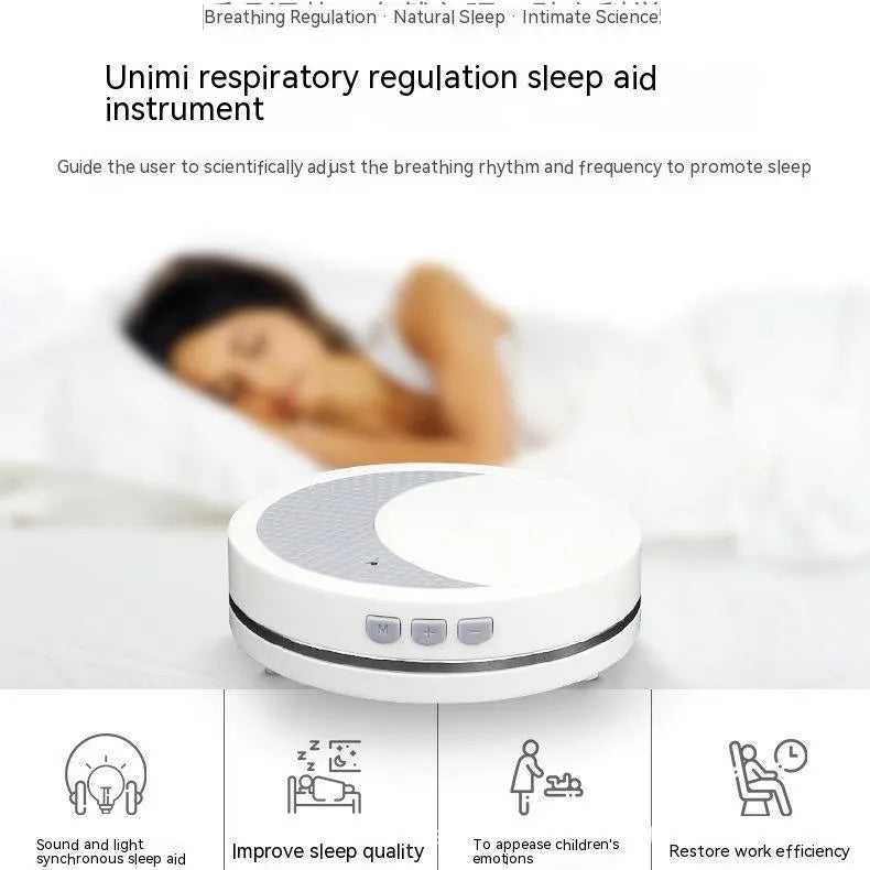 White ABS plastic sleep aid instrument with USB port and control buttons
