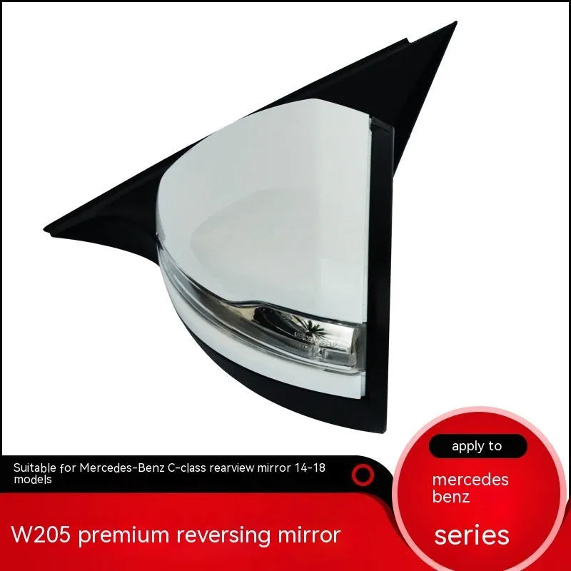 Mercedes-Benz W205 rearview mirror assembly in white black primer ABS construction