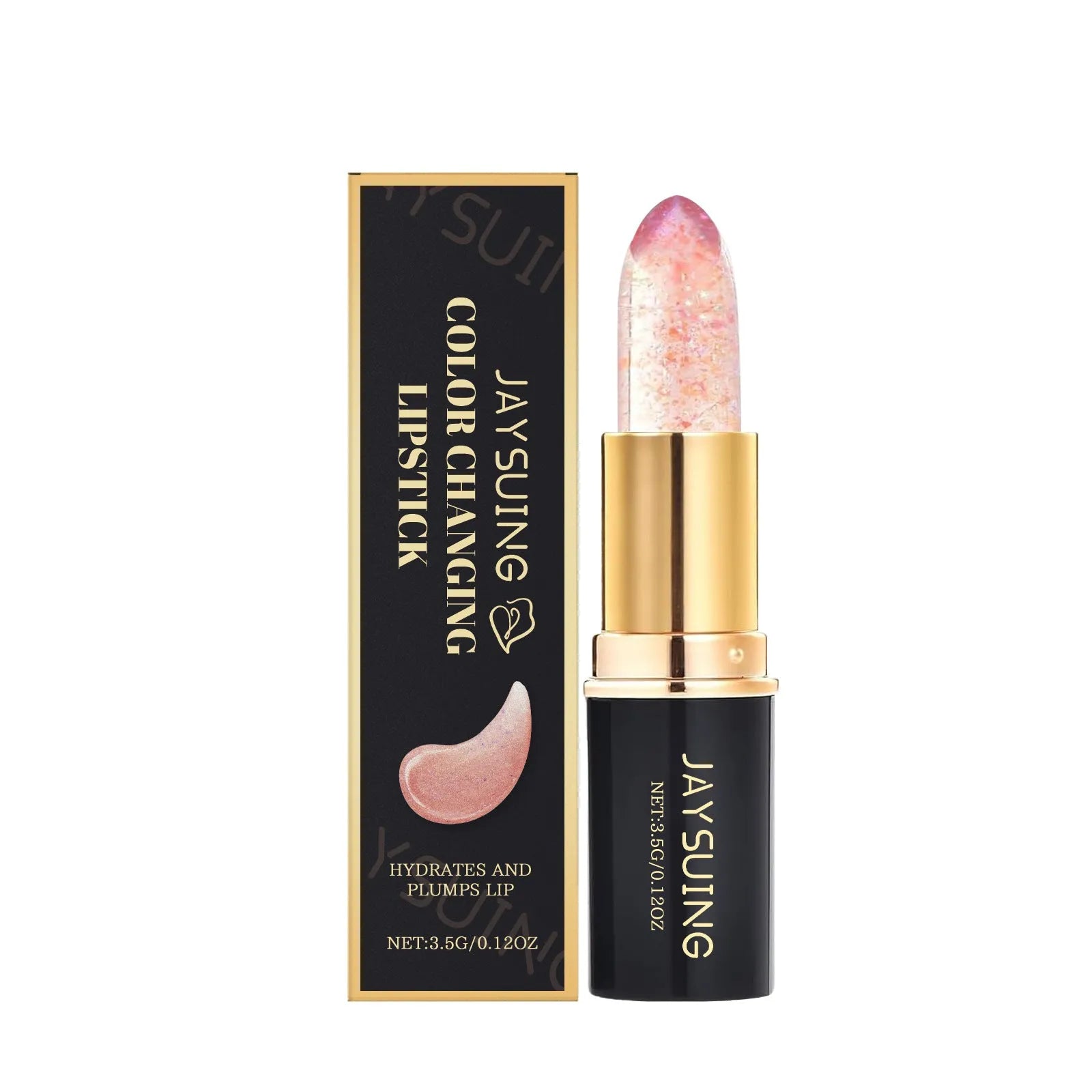 3.5g colour changing lipstick tube with hyaluronic acid and jojoba oil