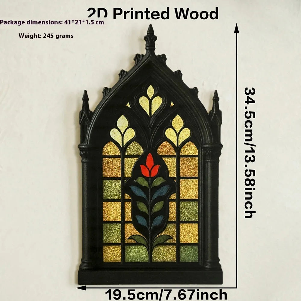 Black wooden Gothic style wall mounted storage rack decoration in three size options