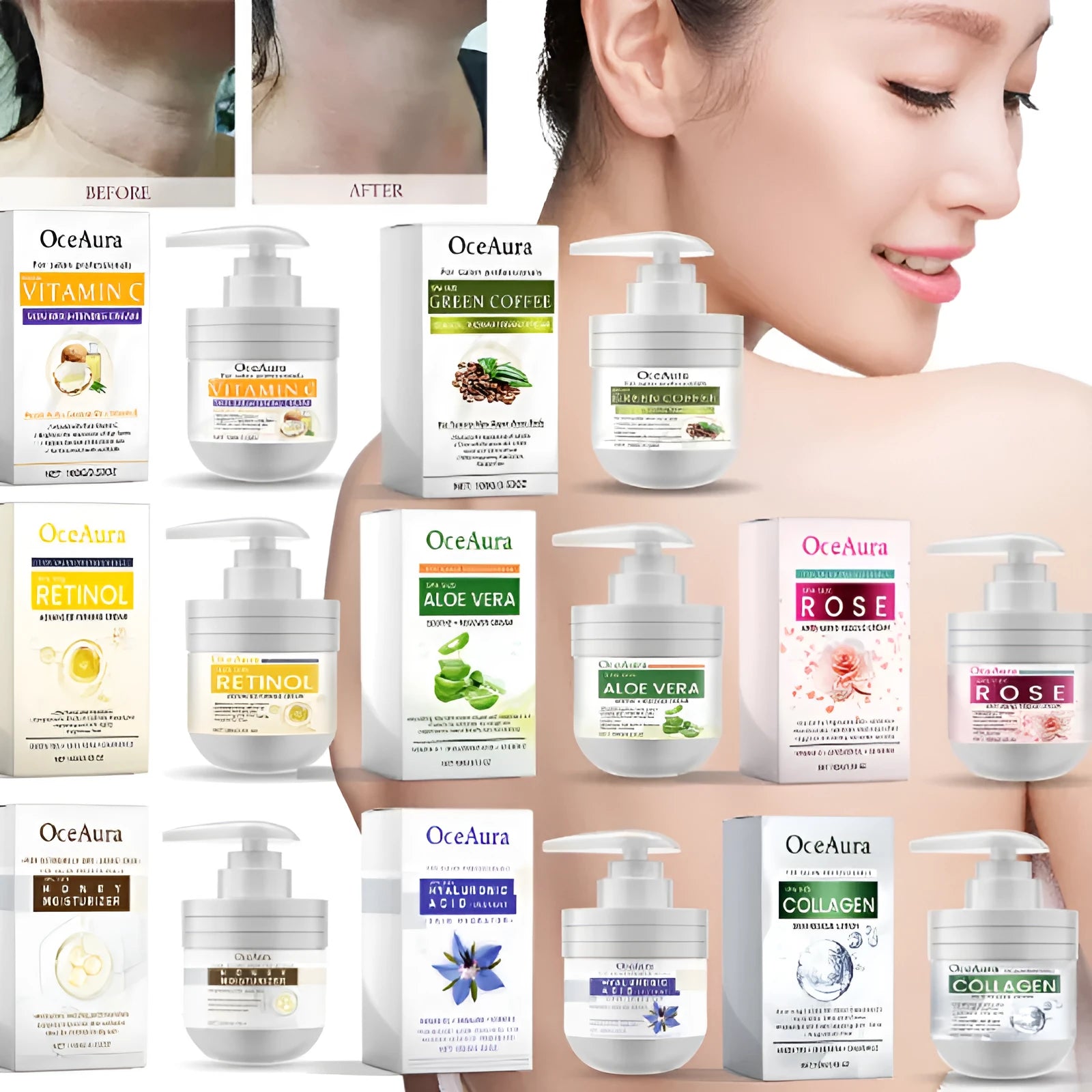 Nourishing Moisturising Repair Body Cream jar with choice of seven formula variants including Aloe and Retinol.