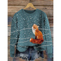 Digital printed floral pattern on a round neck polyester sweater, shown in one of multiple available colours.