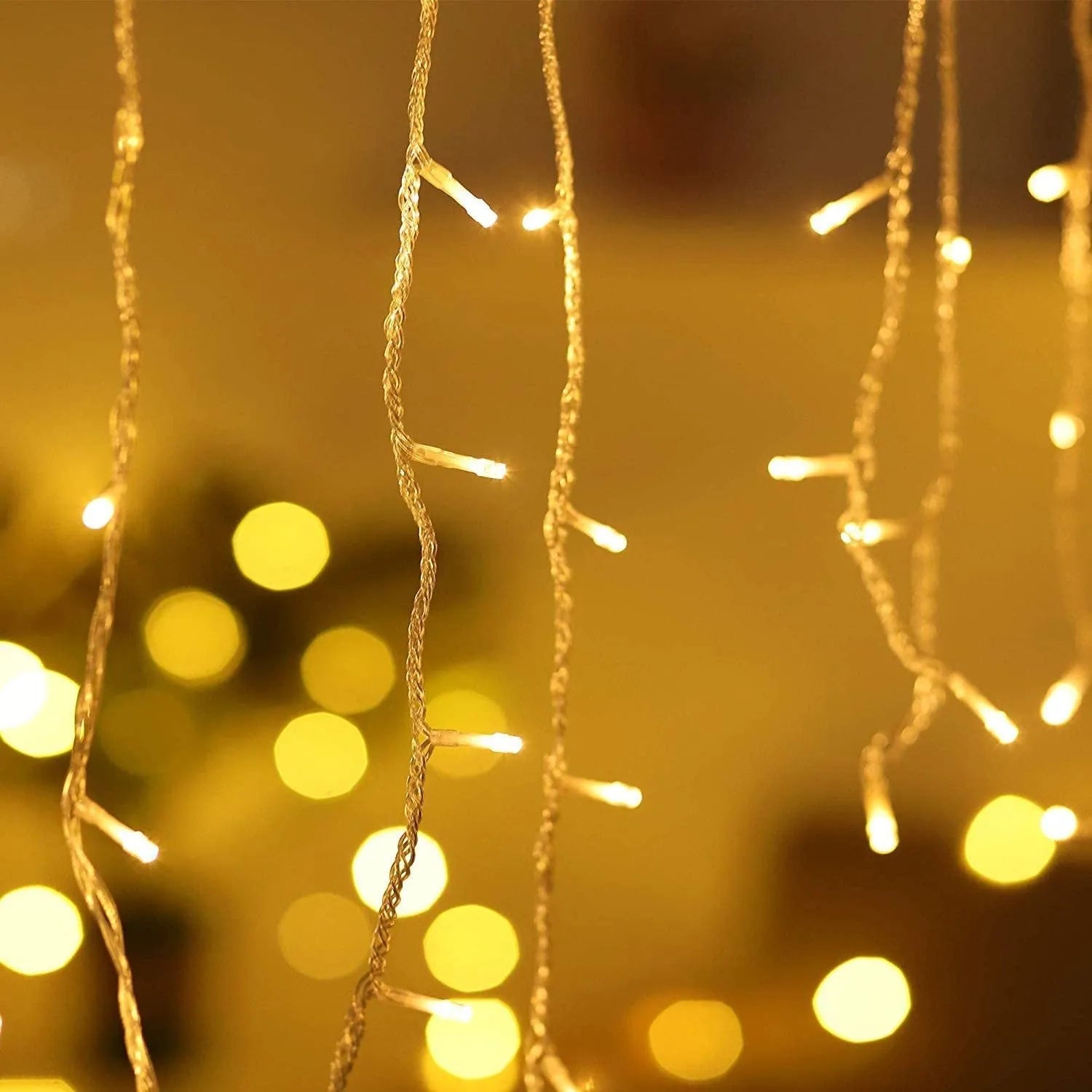 LED ice bar light string with warm white and blue lamps, plug-in design, 4m length, for holiday decoration