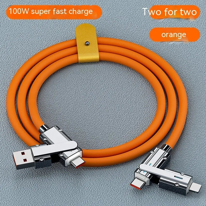 Orange USB to Lightning fast charge cable 1m length with zinc alloy connectors