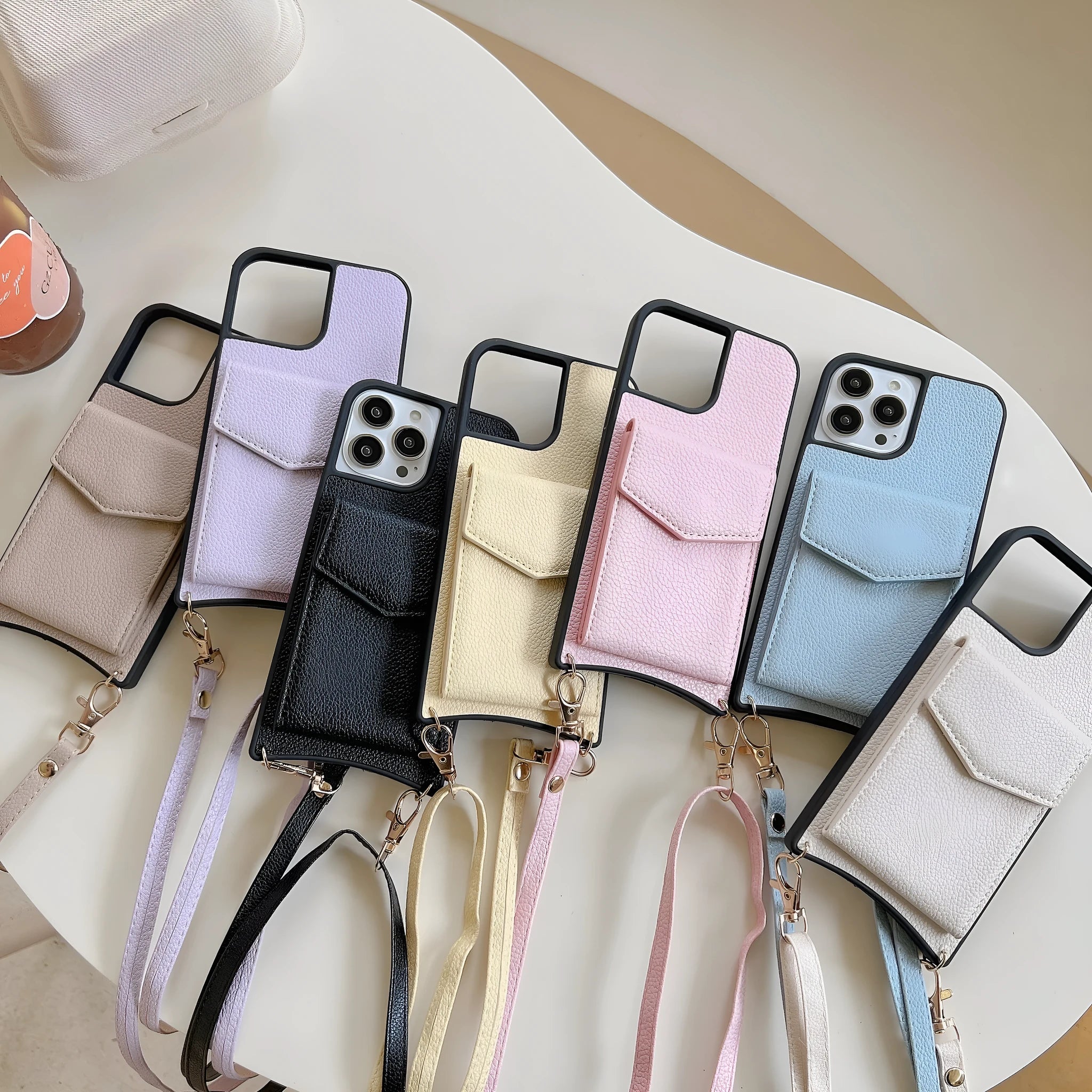 TPU leather fishtail plug-in iPhone case in multiple colours for models 7 to 14 Pro Max