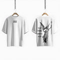 Summer loose short sleeves T-shirt for men and women, round neck, white polyester, straight version, sizes S-3XL