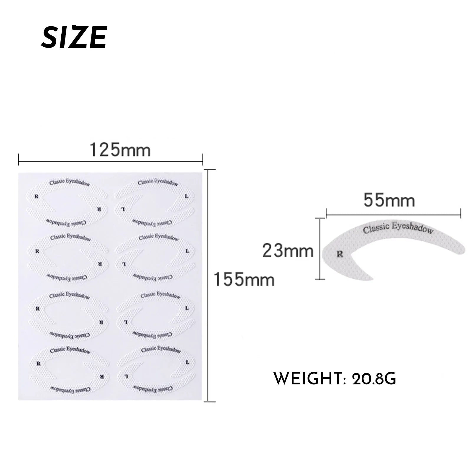 Set of four flexible reusable eyeliner and eyeshadow makeup stencil templates on a pink background