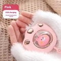 USB-powered hand warmer with digital display, showing girl pink colour option.