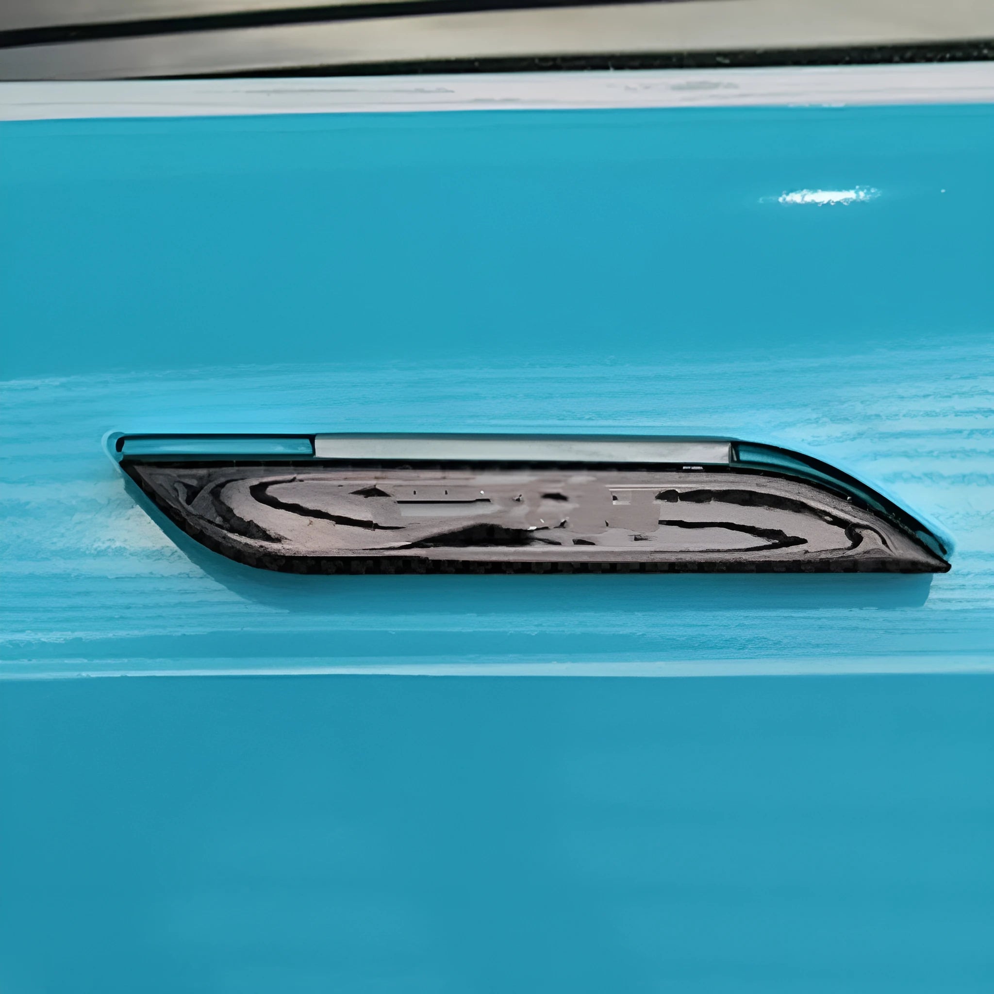 Carbon fibre door handle protection patches for Tesla Model S with drip adhesive design
