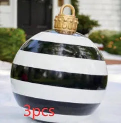 60cm diameter PVC inflatable Christmas ball decoration in various colour patterns