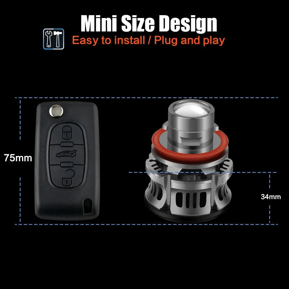 H11 36W Laser Fog LED car light with aviation aluminium alloy body on a plastic holder.
