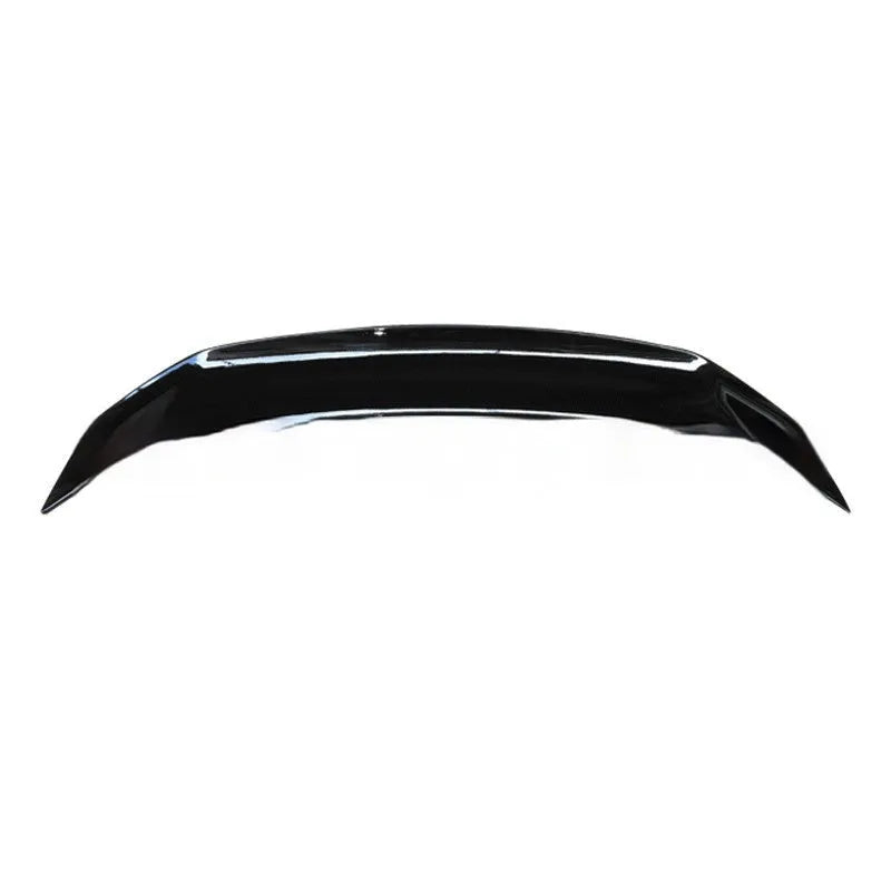 Universal punch-free ABS car spoiler in bright black, carbon, white, and blank finishes.