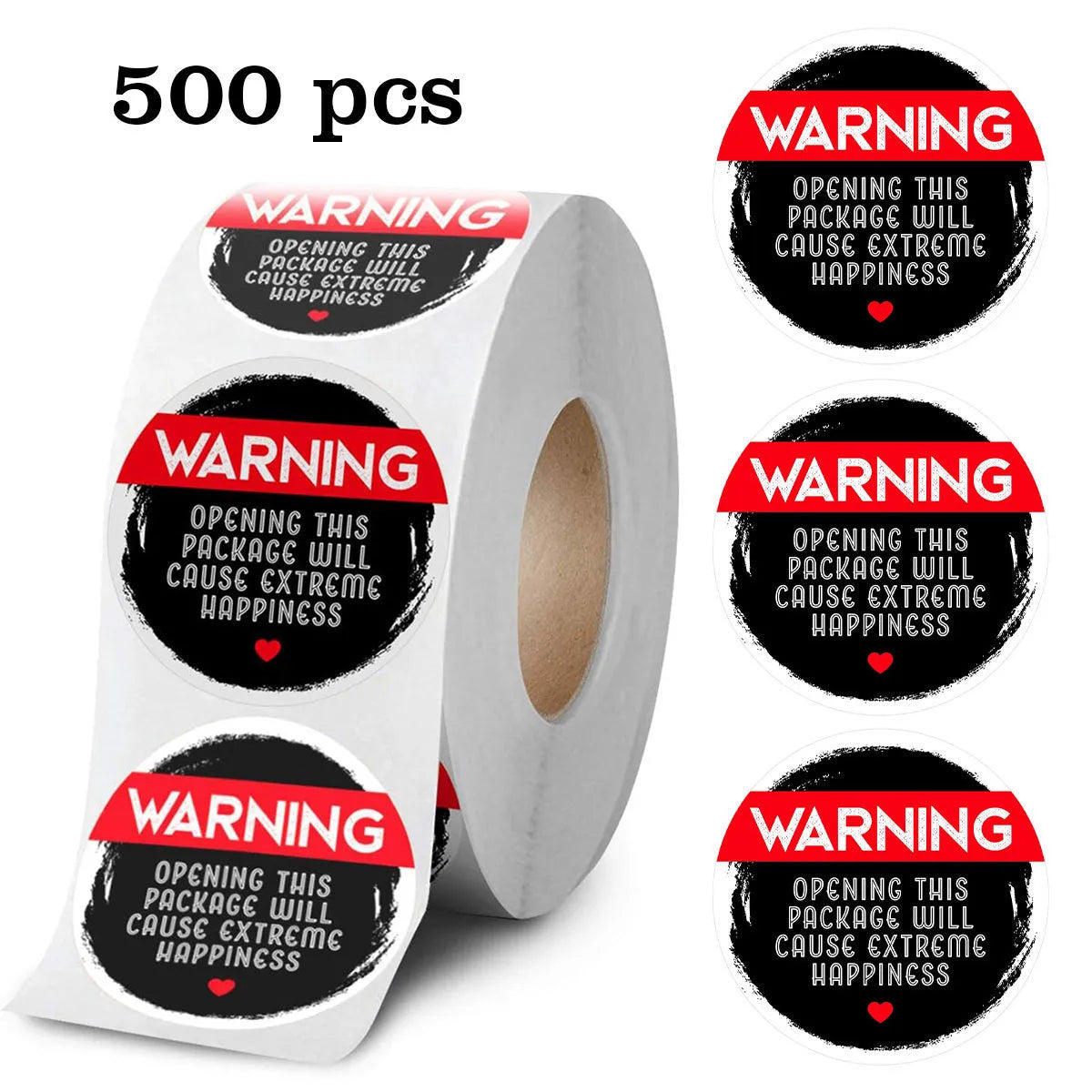 Roll of round PVC self-adhesive sealing stickers, 25mm, 500 per roll, colour printed