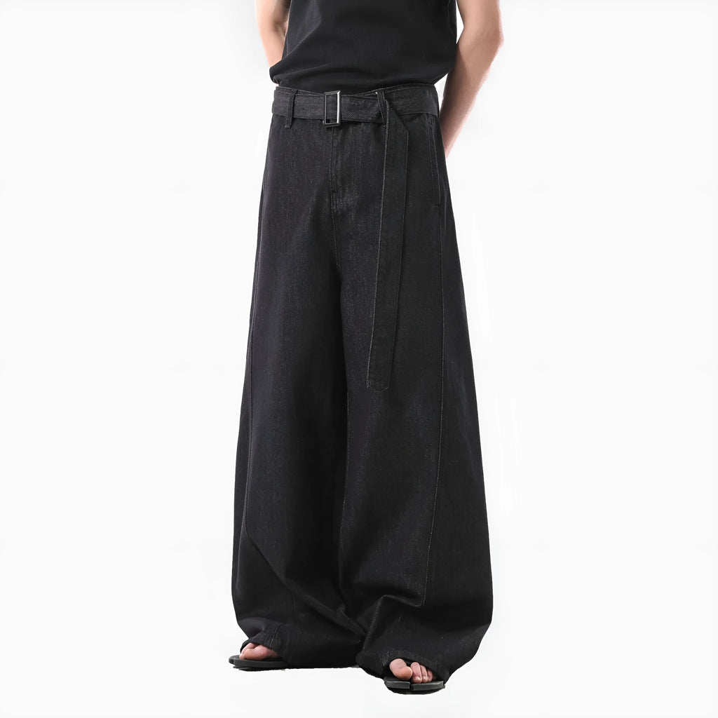 Women's retro black gold wash high waist straight leg cotton denim jeans on a hanger.