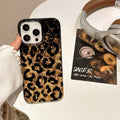 Black gold leopard print IMD phone case for iPhone 13 Pro Max, anti-fall design, personalised hot girl style