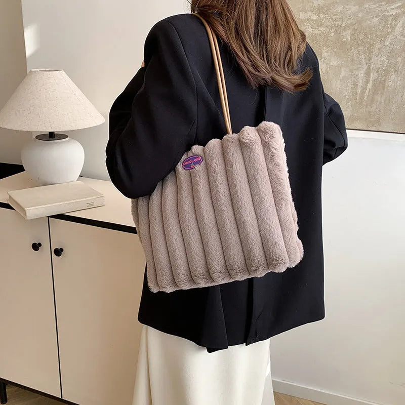 Autumn winter casual shoulder tote bag, Oxford cloth, large capacity, 33x23x9cm, black colour