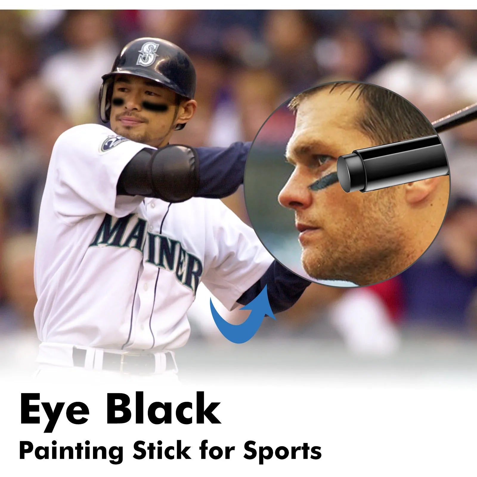 15g sports eye black paint stick for baseball athletes in 8.6cm packaging