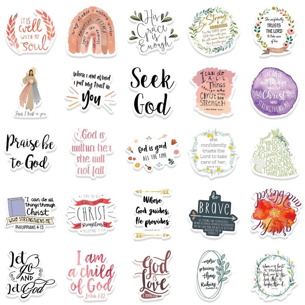 Graffiti sticker set showing 50 random pattern printed vinyl designs for personalised decoration
